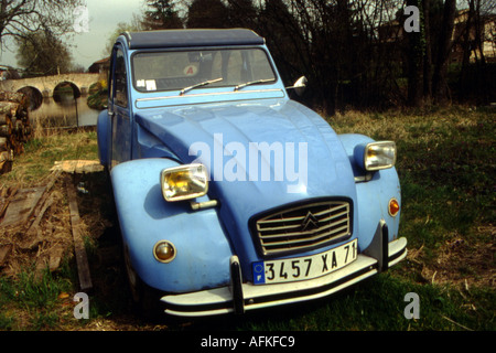 french classic car citroen 2hp countryside france Stock Photo