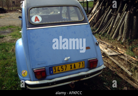 french classic car citroen 2hp countryside france Stock Photo