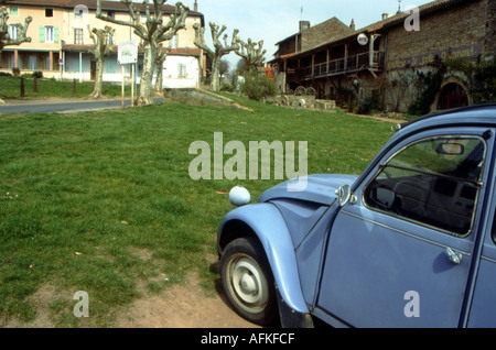 french classic car citroen 2hp countryside france Stock Photo