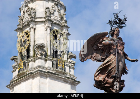 War memorial to fallen Welsh fusilliers in South Africa 4- Central Cardiff Stock Photo