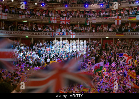 Last Night of the Proms interior The Royal Albert Hall South Kensington London UK  The Henry Wood Promenade Concerts HOMER SYKES Stock Photo