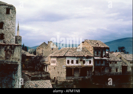 events, Bosnian War 1991 - 1995, ruins in Mostar, 21.2.1992, former Yugoslavia, Herzegovina, destruction, ruin, historic, historical, 20th century, 1990s, Stock Photo
