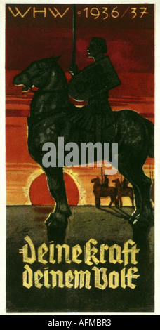 Nazism / National Socialism, organisations, Winterhilfswerk (Winter relief organisation), 1936/1937, poster, 1936, Stock Photo