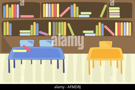 Interiors of a library Stock Photo