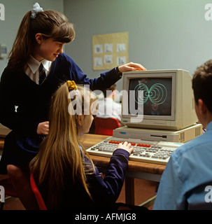 Education schoolchildren working on Archimedes computer Stock Photo