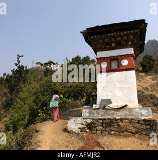 Bhutan Haa Valley Jabana monastery chorten Stock Photo