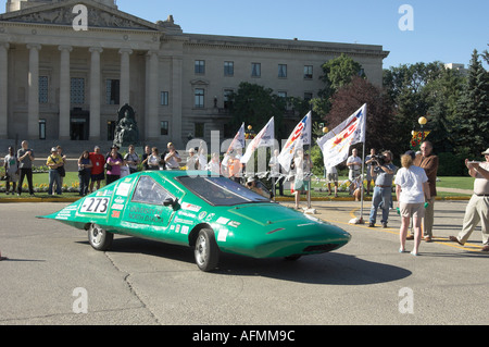 Alternate energy solar powered vehicle North American race 2005 in Winnipeg Manitoba Canada Stock Photo