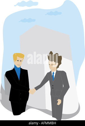 Two businessmen shaking hands Stock Photo