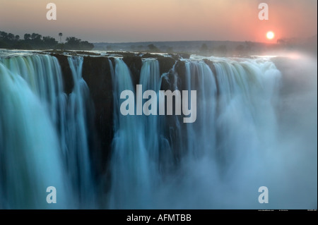 Sunrise over Victoria Falls Zimbabwe Stock Photo
