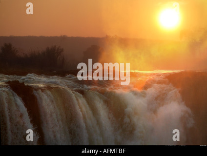 Sunrise over Victoria Falls Zimbabwe Stock Photo