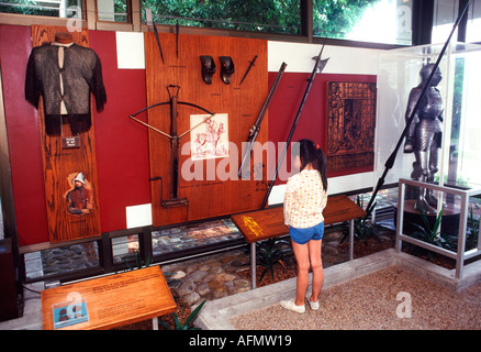 8925 Visitor center De Soto National Memorial Bradenton Florida USA history park display crossbow armor musket weap Stock Photo