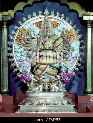 Decorated deity in sri mahalakshmi hindu temple in manor park newham london england uk Stock Photo