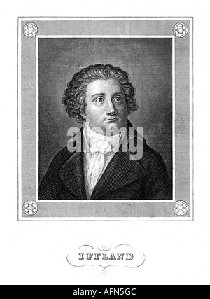 Iffland, August Wilhelm, 19.4.1759 - 22.9.1814, German actor, portrait, engraving, 19th century, , Artist's Copyright has not to be cleared Stock Photo