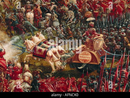 'fine arts, Altdorfer, Albrecht, (1480 - 1538), painting, 'Alexanderschlacht', ('battle of Alexander the Great'), detail, ' Stock Photo