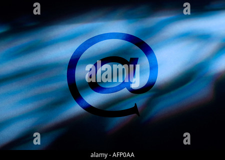 Internet symbol on a blue background Stock Photo