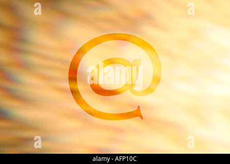 Internet symbol on a yellow background Stock Photo