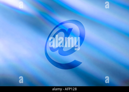 Internet symbol on a blue background Stock Photo