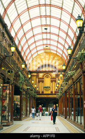 Newcastle upon Tyne city centre, Tyne and Wear, England. Central Arcade covered shopping mall built in 1906. Stock Photo