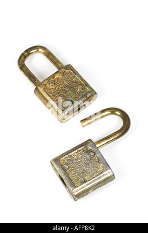 Padlocks on white background Stock Photo