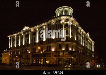 Le Royal Meridien Bristol Hotel at night Warsaw, Warszawa, Poland, Polska, EU, Europe, European Stock Photo