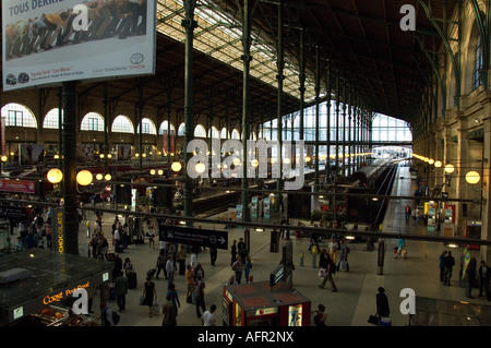 Inside the Gare du Nord railway terminus, Paris, France Stock Photo