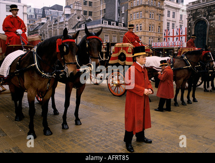 Lord Mayors Show City of London getting ready 1990s Uk 1992 HOMER SYKES Stock Photo