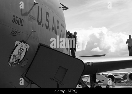 Air Crew On Wing Stock Photo