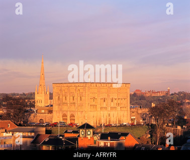 Norwich Cathedral and Castle City of Norwich England Great Britain Stock Photo