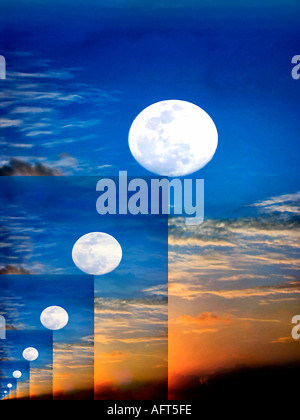 Moon Rising Sun Setting Digital Art Abstract Stock Photo - Alamy