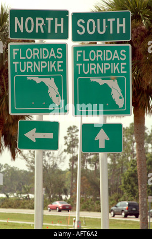 Floridas Turnpike north south highway signs Expressway Stock Photo - Alamy