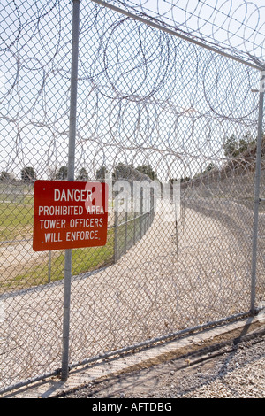 Perimeter fence at the Diagnostic and Evaluation Center Lincoln Nebraska USA Stock Photo