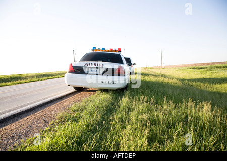 K 9 unit making a traffic stop on a rural road Saline County Sheriff s Office Saline County Nebraska USA Stock Photo