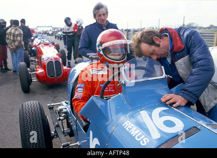 Vintage classic racing sports car enthusiasts weekend hobbyists Silverstone Circuit Towcester Northampton 1991 1990s UK HOMER SYKES Stock Photo