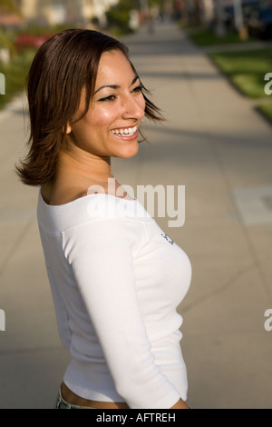 Young woman smiling, portrait Stock Photo