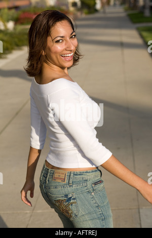 Young woman smiling, portrait Stock Photo