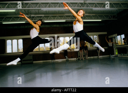 Royal Ballet School, White Lodge, Richmond Park London. Teenage boys practicing 1990s UK HOMER SYKES Stock Photo