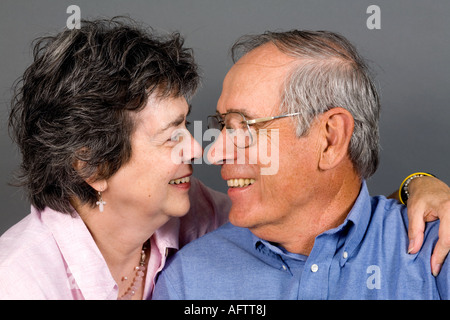 Senior couple smiling, portrait Stock Photo