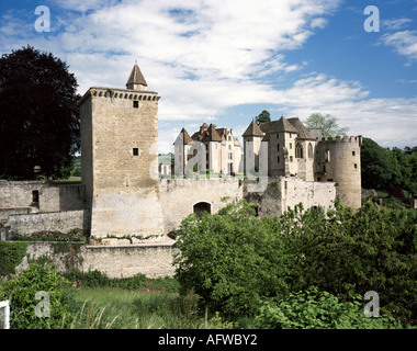 geography/travel, France, Burgundy, Couches, buildings, Château de Couches, exterior view, 11th century, , Additional-Rights-Clearance-Info-Not-Available Stock Photo