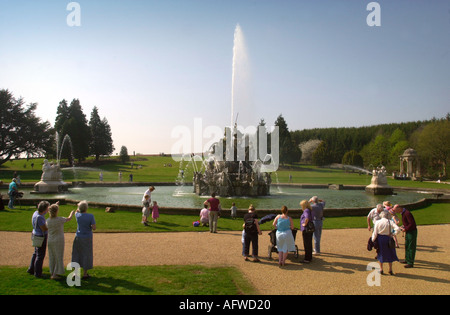 THE PERSEUS AND ANDROMEDA FOUNTAIN AT WITLEY COURT WORCESTERSHIRE IS FIRED FOR THE FIRST TIME IN 70 YEARS AFTER RESTORATION WOR Stock Photo