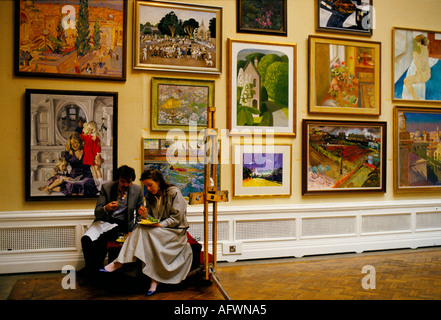 Royal Academy Summer Exhibition 'Burlington House' British amateur professional art show London England 1980s 1984 HOMER SYKES Stock Photo