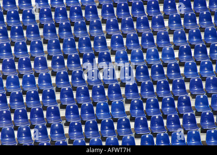 rows of empty stadium seats Stock Photo