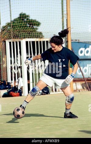 Argentina women playing football 2002, The Exactas soccer all womens team practice in suburban Buenos Aires 2000s HOMER SYKES Stock Photo