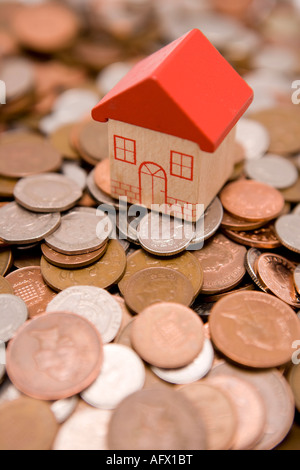 Money for investing in properties house and housing bricks and mortar in the UK Stock Photo