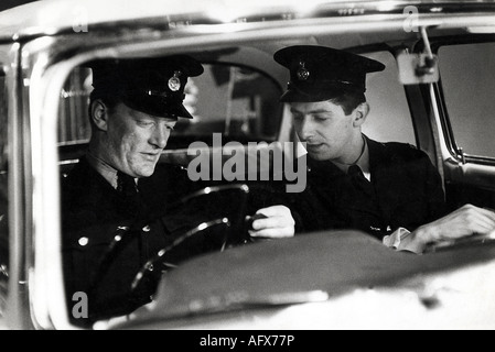 Z CARS BBC TV series with Jeremy Kemp at left and James Ellis in 1963 Stock Photo