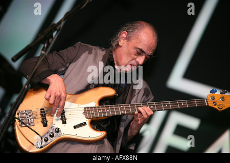 Norman Watt-Roy, bass player from the Blockheads, performing live on stage at the Big Chill music Festival August 2007 Stock Photo
