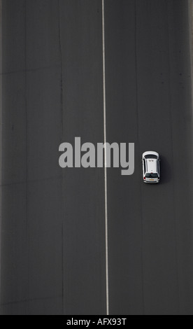 aerial view of motor car on road, paris, france Stock Photo