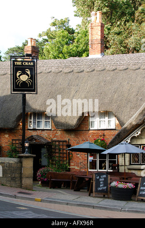 old thatched cottages in at old shanklin village on the isle of wight olde worlde Stock Photo