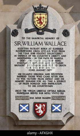 Memorial to Scottish patriot and freedom fighter Sir William Wallace in East London England Stock Photo