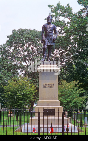 LEXINGTON VIRGINIA USA August Statue of General Thomas Jonathon Stonewall Jackson by Edward Valentine in the Memorial Cemetery Stock Photo