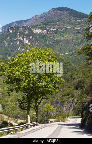 Mountain road in the Alpes Maritimes, France Stock Photo